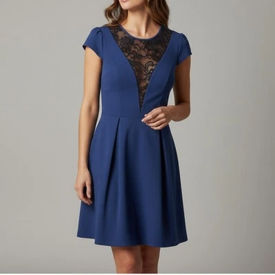 BCBGeneration Deep Blue Size 2 Cap Sleeve Dress  - Image 1 of 4