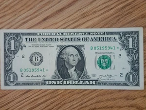 RARE-ERROR DC  2013 B Duplicate $1 Star Note Serial # B 05195941* - Picture 1 of 5
