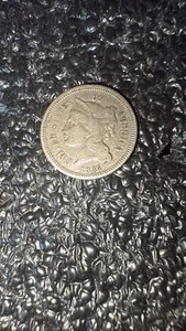 1865 U.S. 3 Cent Nickel Very Nice Three Cent Piece FULL LIBERTY Coin - Picture 1 of 2