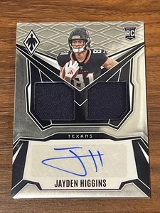 2025 Panini Phoenix Jayden Higgins RC #DRP-JHS Dual Patch Auto /249 Texans - Bild 1 von 2