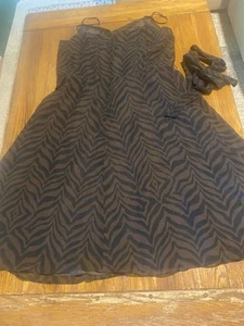 Talbots Seidenkleid 12 Zebramuster - Bild 1 von 4