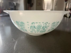 CORNING PYREX WEISS/BLAU AMISH BUTTERPRINT (443) 2 1/2 QT CINDERELLA RÜHRSCHÜSSEL - Bild 1 von 7