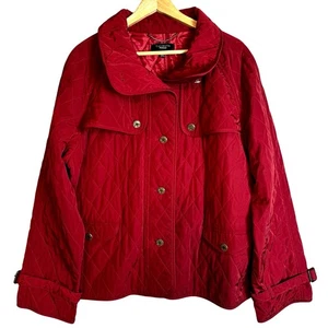 Talbots Coat Women’s XL Red Quilted Minimalist Outdoors Casual Preppy Old Money - Picture 1 of 11