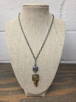 Collar Retirado Silpada N1336 "Homenaje a la Naturaleza" Esterlina 925 Ojo de Tigre MOP Foto 1 de 4