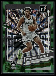 2023-24 Donruss Cameron Thomas Green Laser Holo Brooklyn Nets #69 - Picture 1 of 2