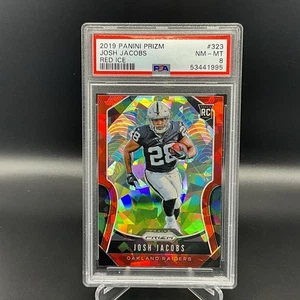 Panini Prizm Josh Jacobs 2019 Red Ice RC Raiders Green Bay Packers novato - Imagen 1 de 2