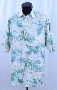 Camicia vintage Go a piedi nudi hawaiana con bottoni XL made USA Hawaii 1/4 piumino Aloha floreale - Foto 1 di 19