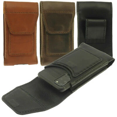 DACO VERTICAL HAND SEWN OF COWHIDE CRAFT WAIST POUCH CASE COVER FOR MOBILE PHONE - Image 1 of 4