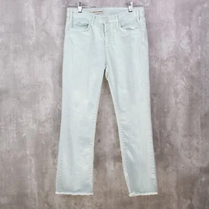 Pilcro & The Letterpress Script Jean Raw Hem Cropped Flare in Sea Foam See Descr - Picture 1 of 9