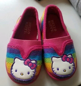 Hello Kitty Canvas Shoes 6T Sequins Multicolored GUC - Picture 1 of 7