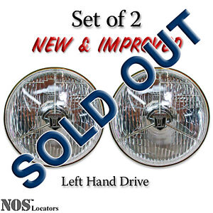 Lucas PL700 7'' Halogen Headlights Set of 2 with bulbs - NEW & IMPROVED