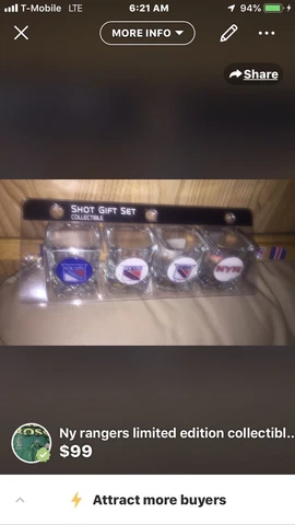 New York Rangers Shot Glasses Limited Edit Gift Set NHL Vintage Logo Cover