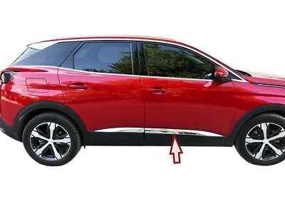 Listones de puerta de acero inoxidable adecuados para PEUGEOT 3008 II|a partir de 2016|Juego de 4 molduras - Imagen 1 de 4