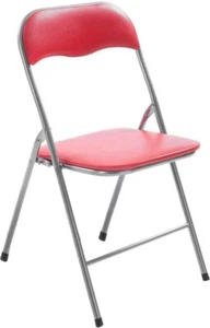 DecHome Sedia Pieghevole Slim Opaca in PVC e Acciaio cm 44x45x79 h Rosso - Foto 1 di 1