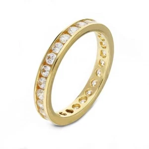 Veretta Ring Gold Yellow 18 Carat with white zirconia Women's - Picture 1 of 1