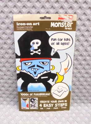 Iron On Fabric Transfer Pirate Sewing Crafts 6 x 9 sheet - Image 1 of 3