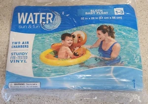 New Sealed Water Sun & Fun Baby Sloth Float Ages 1-3 Vinyl Beach Pool Summer - Picture 1 of 2