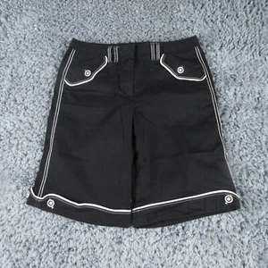 Larry Levine Shorts Womens Petites 4P Black Stretch Chino 28x10.5* - Picture 1 of 17