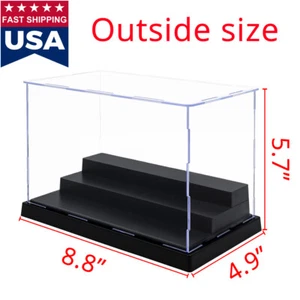 US 3 Schritte Acryl Vitrine Box 8,2" L Selbstinstallation Staubdicht Sammlung Spielzeug - Bild 1 von 12