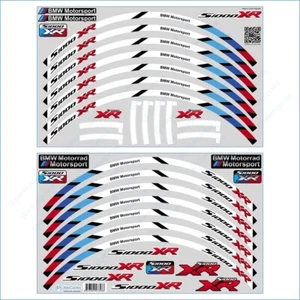 BMW S1000XR Motorcycle Wheel Decals Rim Stickers Stripes HP4 Motorrad Motorsport - Imagen 1 de 2