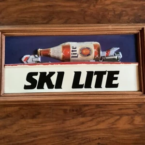 RARE Vintage 1980’s Vacuform Vac U Form Miller Lite Snow Ski Bar Sign RARE - Bild 1 von 13