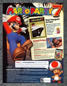 Mario Party 7 Promo Nintendo GameCube - Anuncio impreso Arte original 7,75x10,50 - Imagen 1 de 1