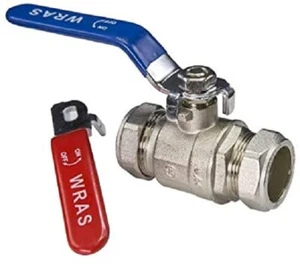 Lever Ball Valve Full Bore Blue & Red Handle Included 15mm / 22mm / 28mm - Picture 1 of 6