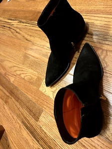  Santoni black suede ankle boots -- Size 7. Worn once! - Picture 1 of 3
