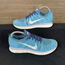 Nike Free RN Flyknit Women's Running Shoes Blue 831070-404 Size 8