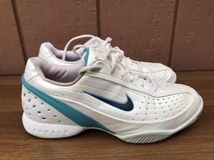 RARE Nike 315221-141 Zoom Air Women US 9.5 Heat Block White Blue Tennis Shoe C8 - Picture 1 of 10