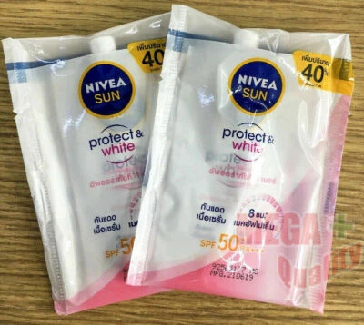 2x 10 ml Nivea Sun Protect Blanco Protector Solar Suero Control de Aceite Cara Spf50 PA +++ Foto 1 de 4