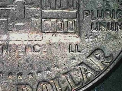 1976 bicentennial kenedy half dollar Grease Filled Die error coin RARE - Image 1 of 4