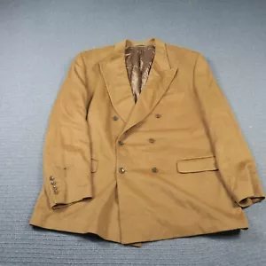 Hugo Boss Mens Suit Blazer Jacket 60(EU) 50(AU) XXXL Brown Wool Double Breasted - Picture 1 of 11
