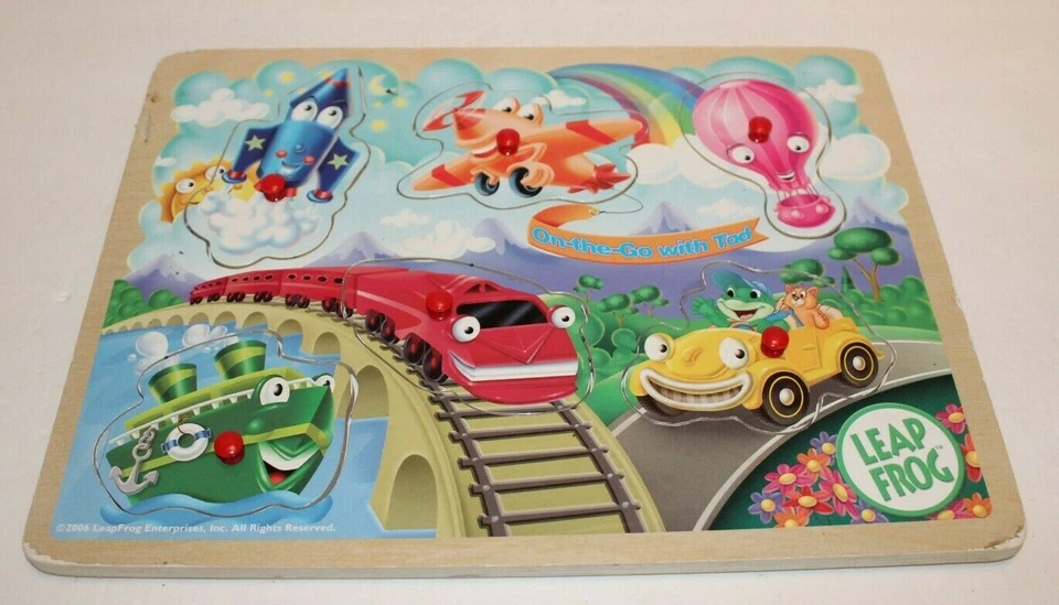 Leap Frog 2006 On-the-Go With Tad Puzzle Trains Planes & Space Ships... 6 pc  - Image 1 of 1