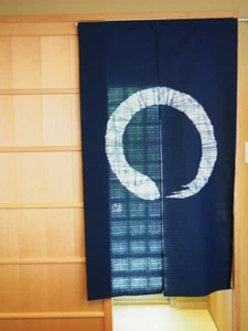 Kyoto Enso Noren Door curtain Roketsu dye Batik Navy Made in Japan 85 x 150 cm - Picture 1 of 8