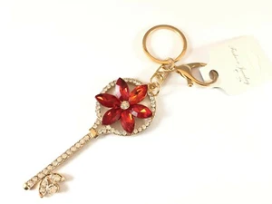 Crystal Shinny Beautiful Lovely Flower-Key Keychain Women w/ Multi-Color Options - Picture 1 of 6