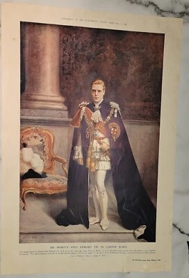 Vintage His Majesty King Edward VIII in Garter & Robes London News Feb. 1, 1936 - Image 1 of 3
