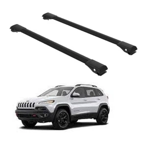 Juego de barras transversales para portaequipajes de techo para Jeep Cherokee KL desde 2018 juego negro - Imagen 1 de 17