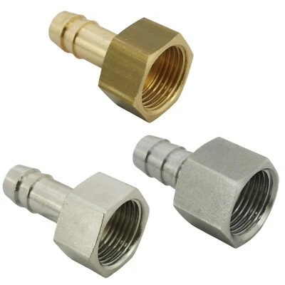 Buse de Tuyau Avec Filetage Femelle - Laiton/Nickelé Inox Pneumatique Raccords - Photo 1/4