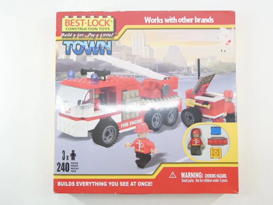 BEST-LOCK Construction Toys TOWN Fire Truck 240 Pieces SEALED, NEW open box - Image 1 of 4