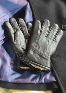 Herren Luxus Lederhandschuhe mit warmem flauschigem Lammfell & Mikrofaserfutter - Bild 1 von 4