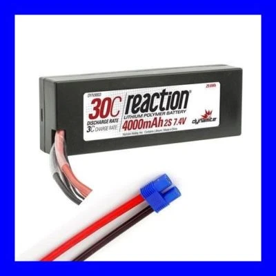 Dynamite Reaction 7.4v 4000mah 2S 30C Lipo Hardcase EC3 Plug Losi Proboat - Image 1 of 3