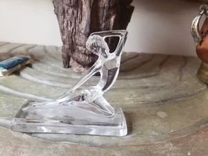 Italian Vintage Art Deco Clear&Frosted Glass Nude Lady Paper weight Kristalcolor - Picture 1 of 3