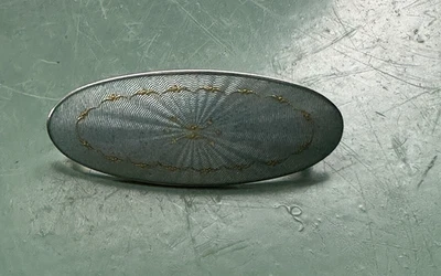 Antica spilla cigno smaltato argento Clement Berg Norvegia norvegese vintage 968 - Immagine 1 di 4