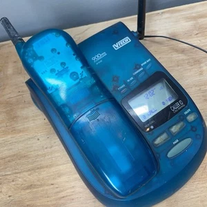 Vintage Vtech 9121 Cordless Phone Teal Translucent Aqua 900Mhz Y2K 90s Works - Zdjęcie 1 z 16