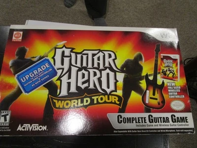 Chitarra Sunburst WII Guitar Hero World Tour mai usata/non assemblata in scatola - Immagine 1 di 2