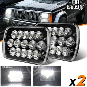 Pair DOT 7x6/5x7'' LED Headlight Black H6054 For Jeep Wrangler YJ Cherokee XJ MJ - Picture 1 of 15