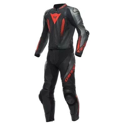2 Piece Leather Motorcycle Racing Suit CE Armor Jacket & Pants Protective Gear - Image 1 of 4