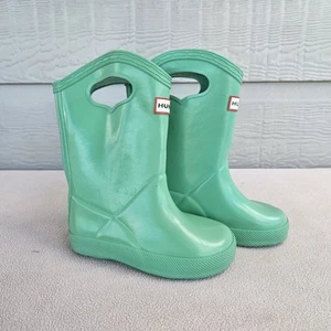 Hunter Classic Pull On Rain Boots Toddler Girl SZ 7 US Green Mint Waterproof - Picture 1 of 12