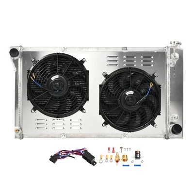 3 Row Radiator & Shroud Fan & Relay For 1967-1972 Chevy/GMC C/K 10/20/30 Pickup - Image 1 of 4